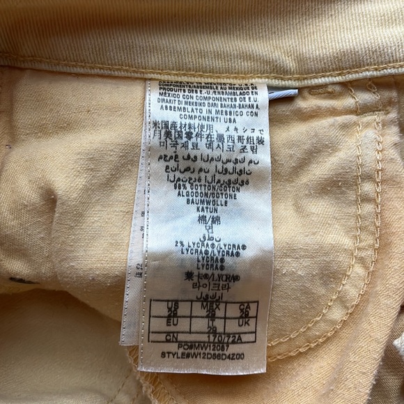 Guess Yellow Denim Distressed Shorts with frayed edges - Picture 9 of 9